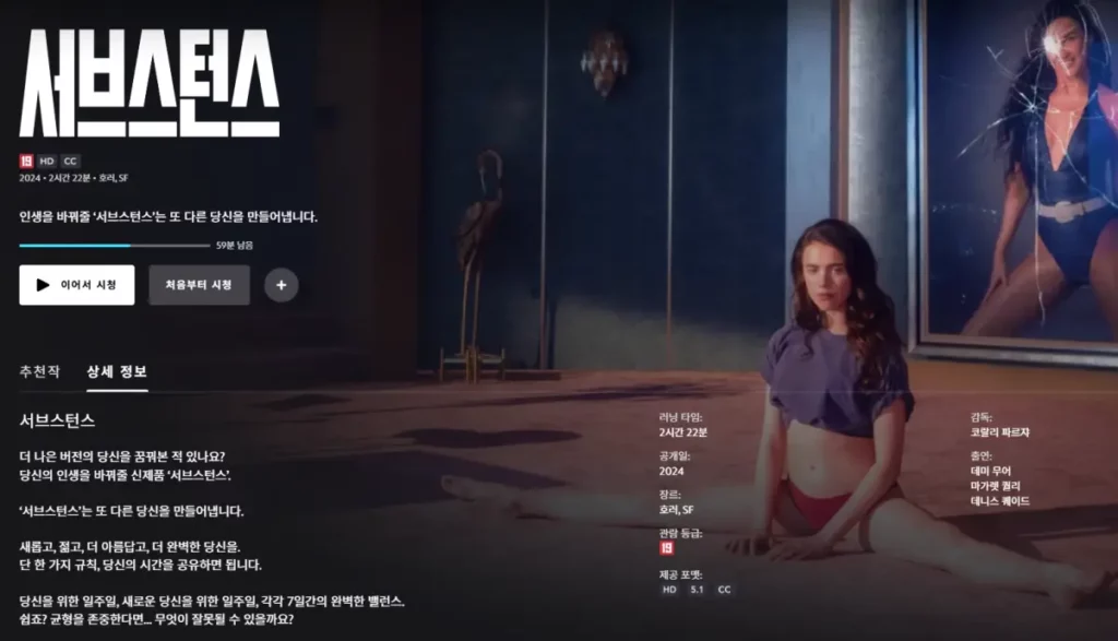 데미 무어의 서브스턴스 후기