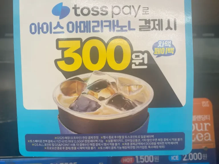 GS25 토스페이 아이스아메리카노L 300원